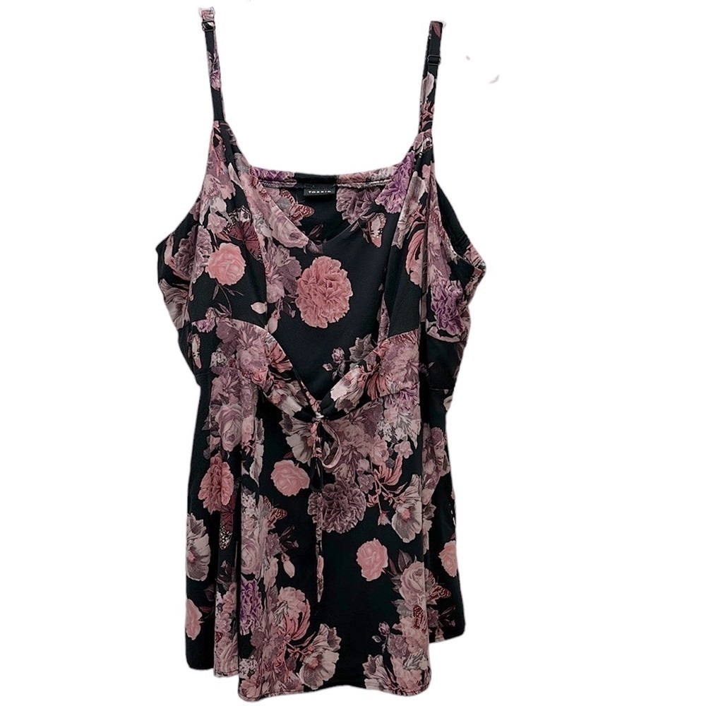 torrid Black Floral Pink Camisole Top